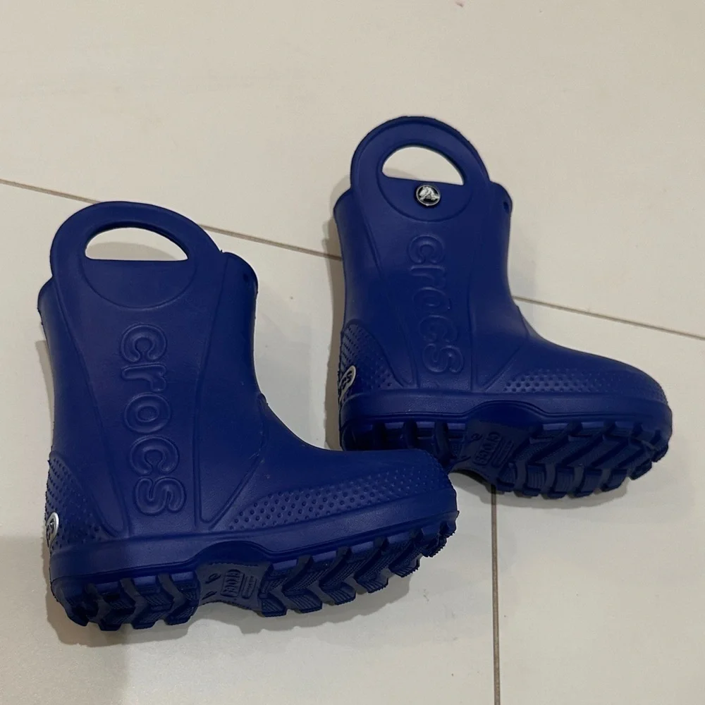 CROCS Kids Navy Rain Boots c6
